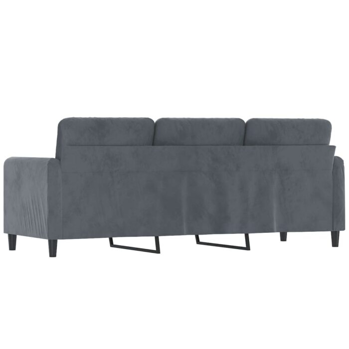 Canapé à 3 places Gris foncé 180 cm Velours – Image 3