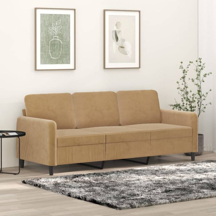 VXL8721012141858_m_en_hd_1.jpg Canapé à 3 places Marron 180 cm Velours – Image 1