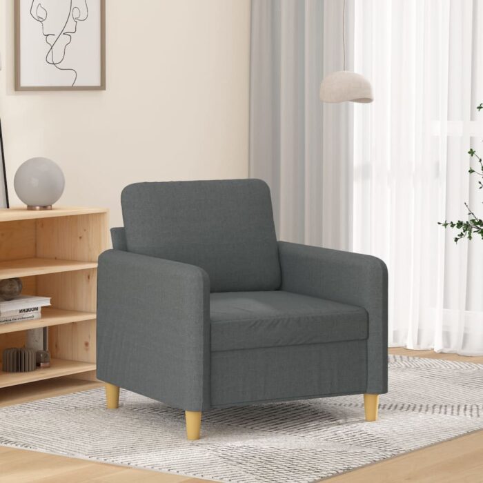 Fauteuil Gris foncé 60 cm Tissu – Image 1