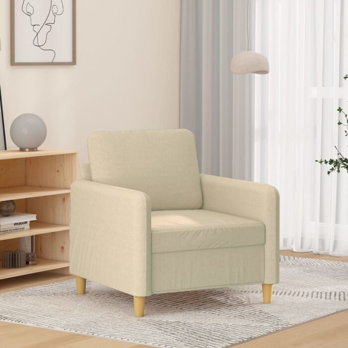 Fauteuil Crème 60 cm Tissu – Image 1