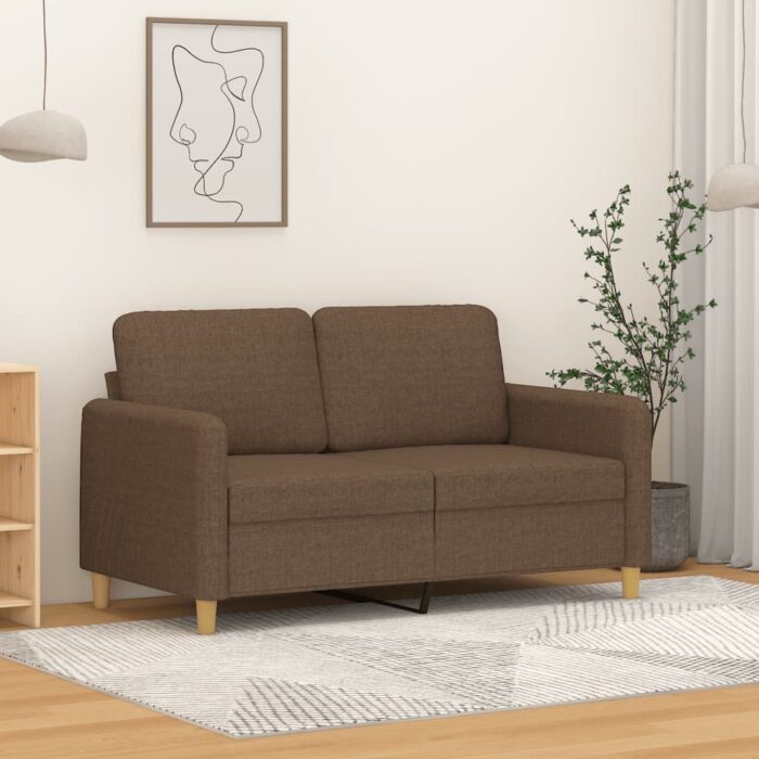 Canapé à 2 places Marron 120 cm Tissu – Image 1