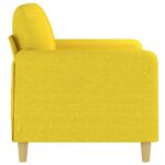 Canapé à 2 places Jaune clair 120 cm Tissu – Image 2