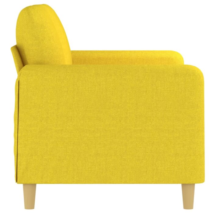Canapé à 2 places Jaune clair 120 cm Tissu – Image 2