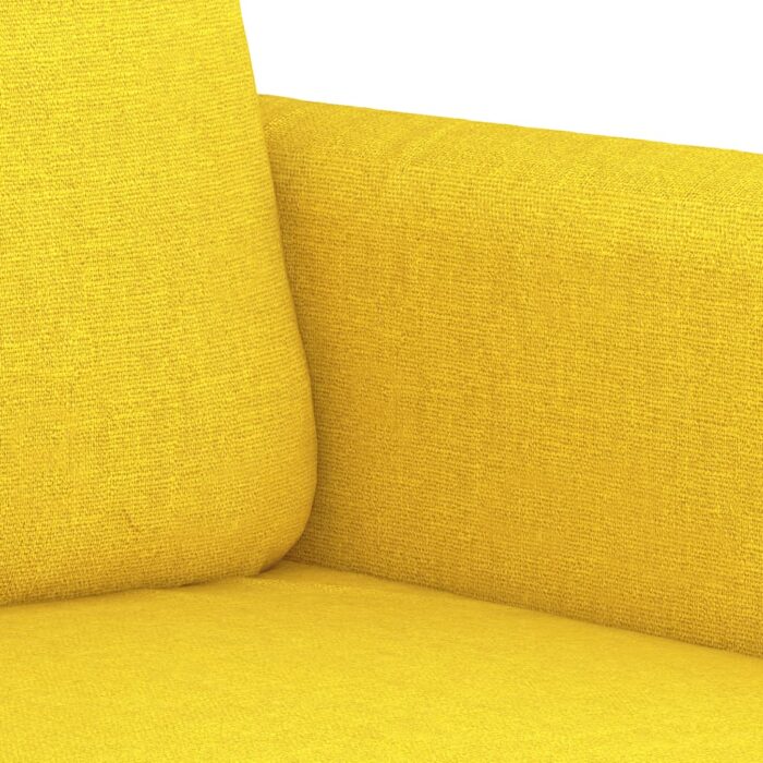 Canapé à 2 places Jaune clair 120 cm Tissu – Image 4