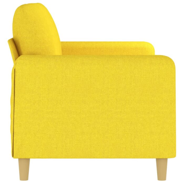 Canapé à 2 places Jaune clair 140 cm Tissu – Image 2