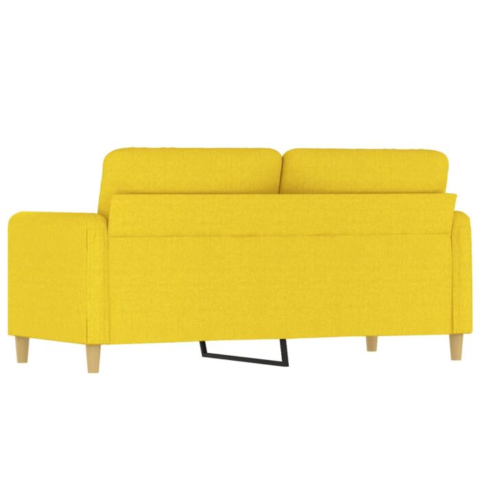 Canapé à 2 places Jaune clair 140 cm Tissu – Image 3