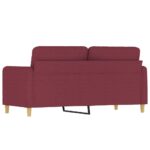 Canapé à 2 places Rouge bordeaux 140 cm Tissu – Image 3
