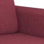 Canapé à 2 places Rouge bordeaux 140 cm Tissu – Image 4