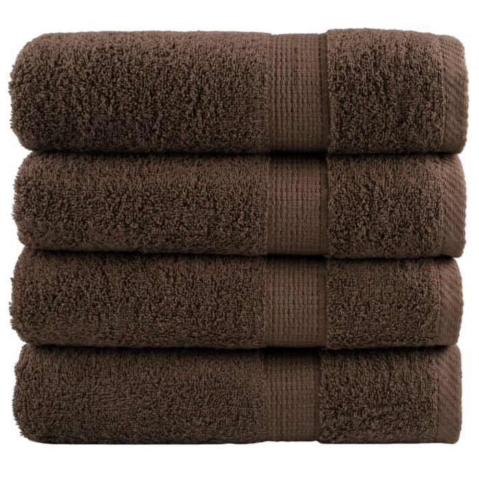 Essuie-mains de qualité supérieure SOLUND 4 pcs marron 600 g/m² – Image 1