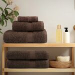 Serviettes de douche de qualité supérieure SOLUND 2 pcs marron – Image 2