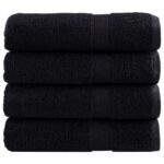 Serviettes de douche de qualité supérieure SOLUND 4 pcs noir