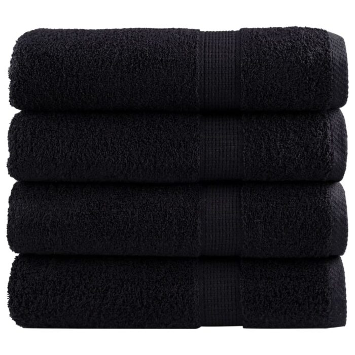 Serviettes de douche de qualité supérieure SOLUND 4 pcs noir – Image 1