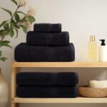 Serviettes de douche de qualité supérieure SOLUND 4 pcs noir – Image 2