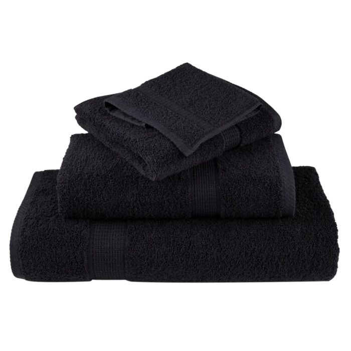 Serviettes de douche de qualité supérieure SOLUND 4 pcs noir – Image 3