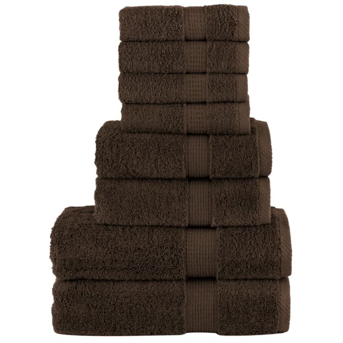 Ensemble de serviettes de qualité supérieure SOLUND 8pcs marron – Image 1