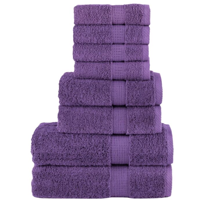 Ensemble de serviettes de qualité supérieure SOLUND 8pcs violet – Image 1