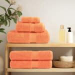 Ensemble de serviettes de qualité supérieure SOLUND 8pcs orange – Image 2