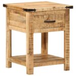 Table de chevet 40x40x50 cm bois de manguier massif – Image 10
