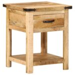 Table de chevet 40x40x50 cm bois de manguier massif – Image 9