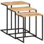 Tables gigognes 3 pcs bois massif d'acacia – Image 10