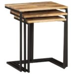 Tables gigognes 3 pcs bois massif d'acacia – Image 2