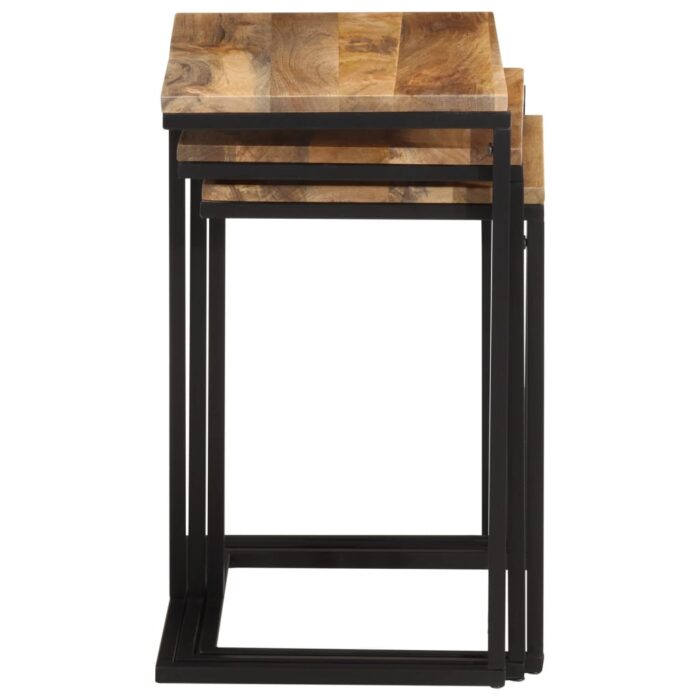 Tables gigognes 3 pcs bois massif d'acacia – Image 4