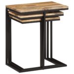Tables gigognes 3 pcs bois massif d'acacia – Image 5