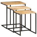 Tables gigognes 3 pcs bois massif d'acacia – Image 9