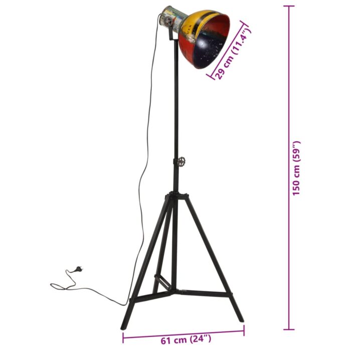 Lampadaire 25 W multicolore 61x61x90/150 cm E27 – Image 10