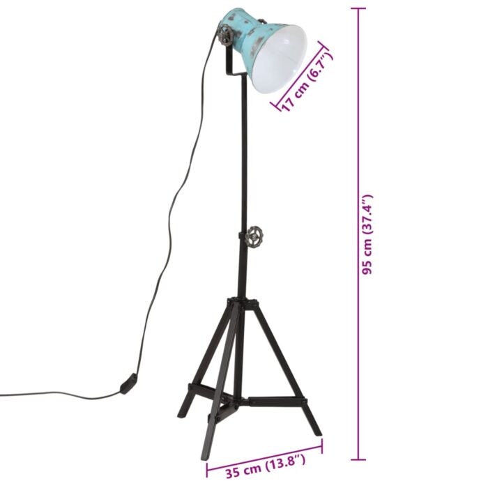 Lampadaire 25 W bleu délavé 35x35x65/95 cm E27 – Image 10