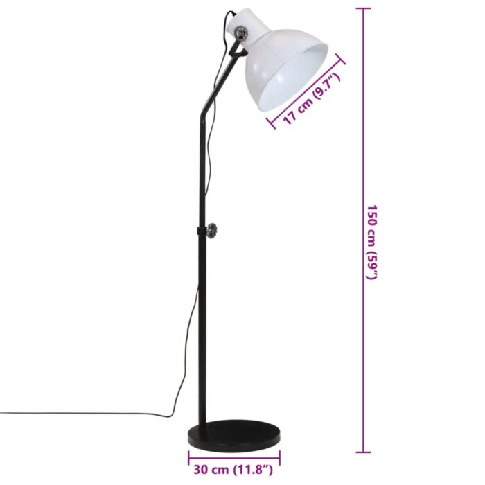 Lampadaire 25 W blanc 30x30x90-150 cm E27 – Image 11