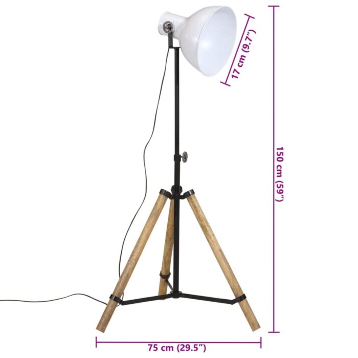Lampadaire 25 W blanc 75x75x90-150 cm E27 – Image 10