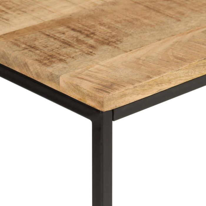Table console 90x30x75 cm bois de manguier massif brut et fer – Image 3