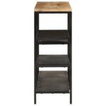 Table console 110x30x75 cm bois de manguier massif brut et fer – Image 2