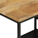 Table console 110x30x75 cm bois de manguier massif brut et fer – Image 3