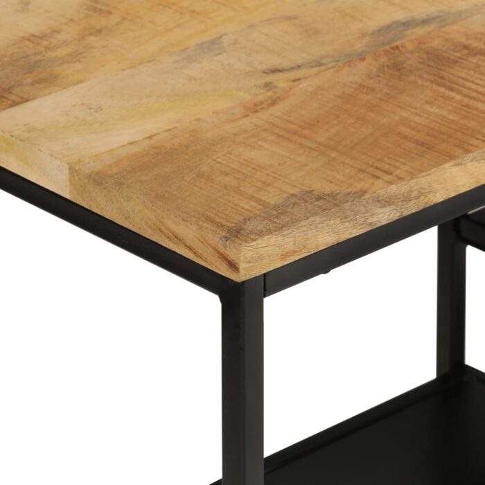 Table console 110x30x75 cm bois de manguier massif brut et fer – Image 3