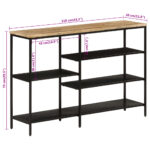 Table console 110x30x75 cm bois de manguier massif brut et fer – Image 7