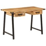 Bureau avec tiroirs 105x55x70 cm bois de manguier massif et fer