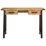 Bureau avec tiroirs 105x55x70 cm bois de manguier massif et fer – Image 2