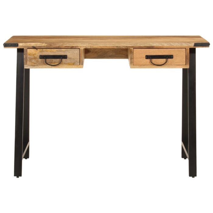 Bureau avec tiroirs 105x55x70 cm bois de manguier massif et fer – Image 2