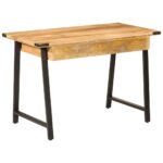 Bureau avec tiroirs 105x55x70 cm bois de manguier massif et fer – Image 3