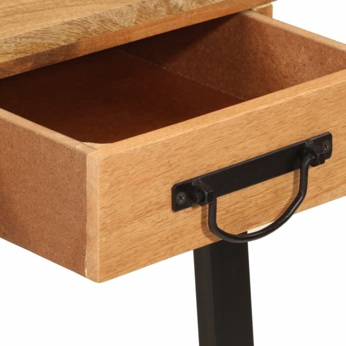 Bureau avec tiroirs 105x55x70 cm bois de manguier massif et fer – Image 5