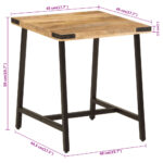 Table d’appoint 45x45x50 cm bois massif de manguier et fer – Image 6