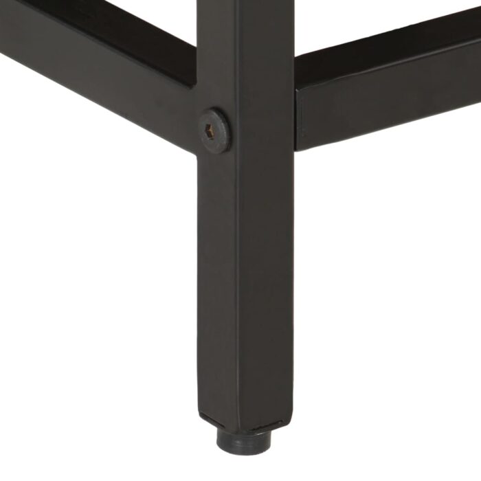 Tables basses gigognes 3pcs bois de manguier massif brut et fer – Image 6