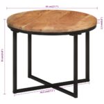 Table basse 45x45x35 cm bois massif acacia et fer – Image 5