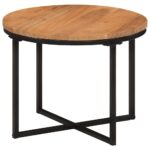 Table basse 45x45x35 cm bois massif acacia et fer – Image 6