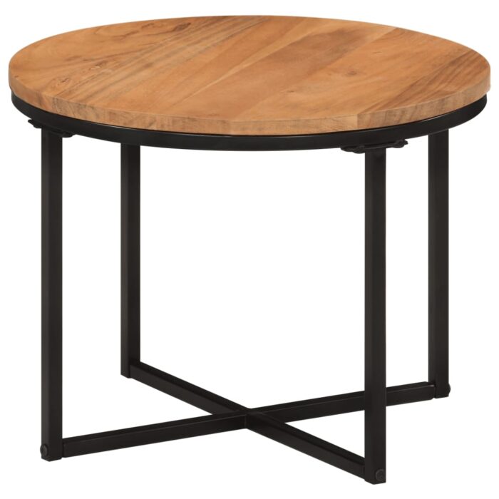 Table basse 45x45x35 cm bois massif acacia et fer – Image 6