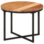 Table basse 45x45x35 cm bois massif acacia et fer – Image 7