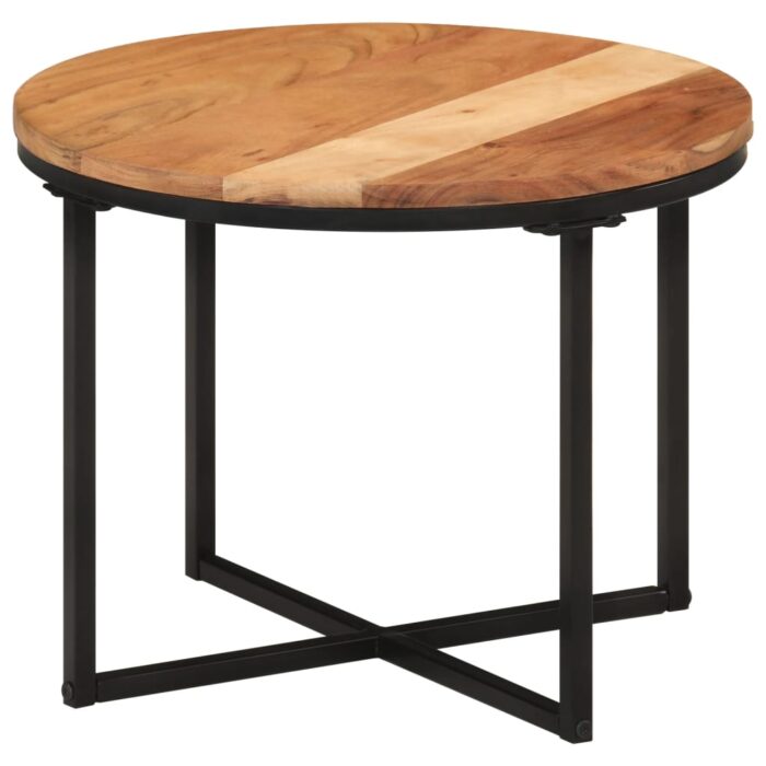 Table basse 45x45x35 cm bois massif acacia et fer – Image 7