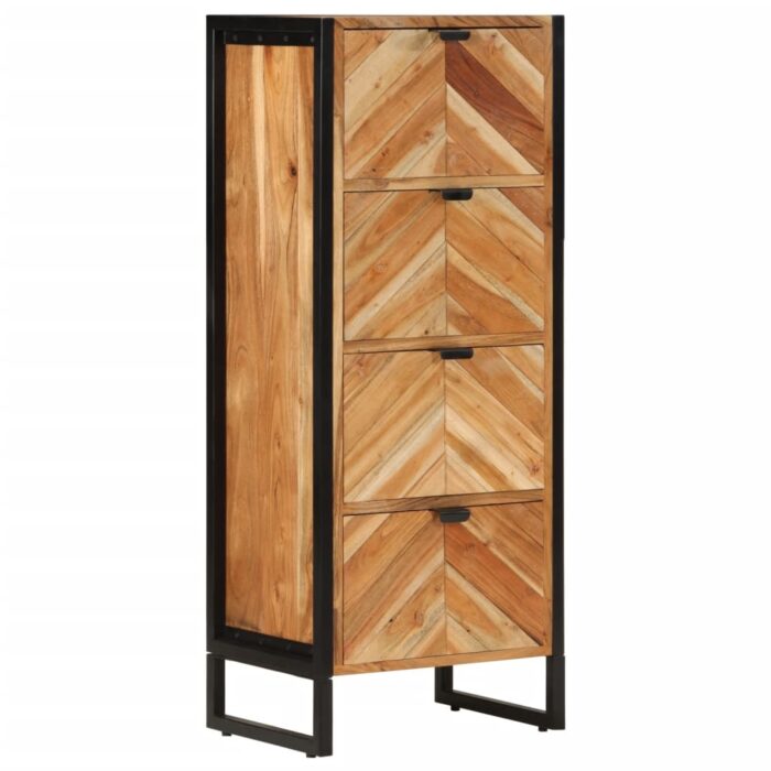 Armoire de salle de bain bois massif d'acacia et fer – Image 1